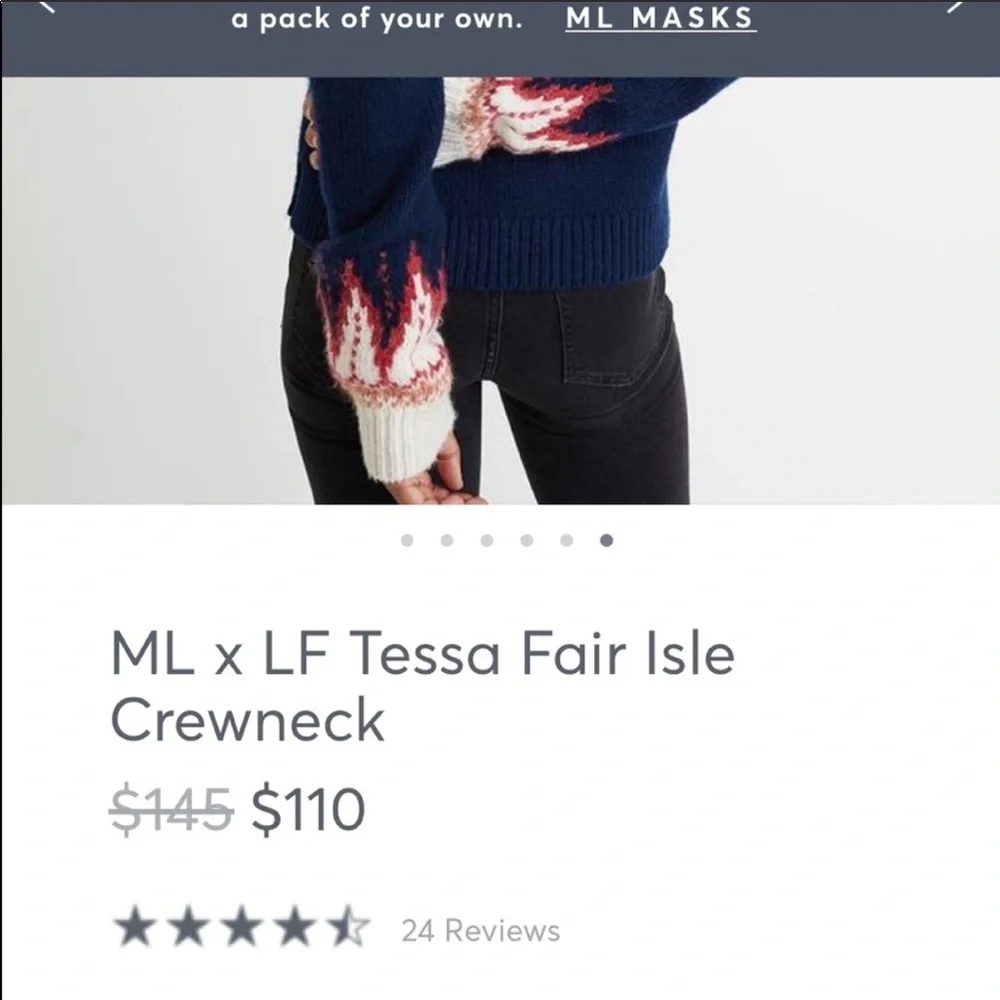 Marine Layer+Lost & Found Tessa Fair Isle Sweater - Picture 2 of 7